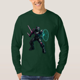 Camiseta Cybernetic Gladiator – Neon Blade Warrior