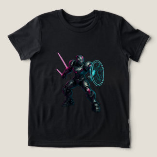 Camiseta Cybernetic Gladiator – Neon Blade Warrior