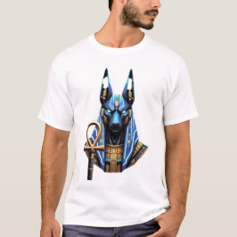 Camiseta Cyberpunk Anubis - Neon Egyptian God of the Afterl