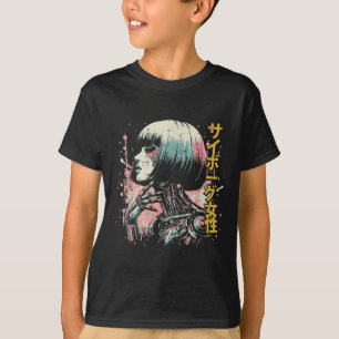 Camiseta Cyberpunk Art Women Girls Ki, mulher ciborgue japo