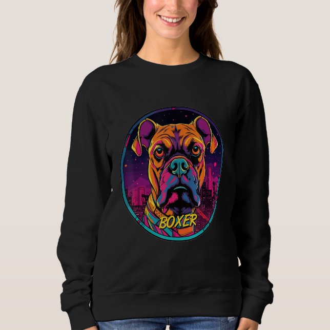 Camiseta Cyberpunk Boxer Futuristic Boxer Dog (Frente)