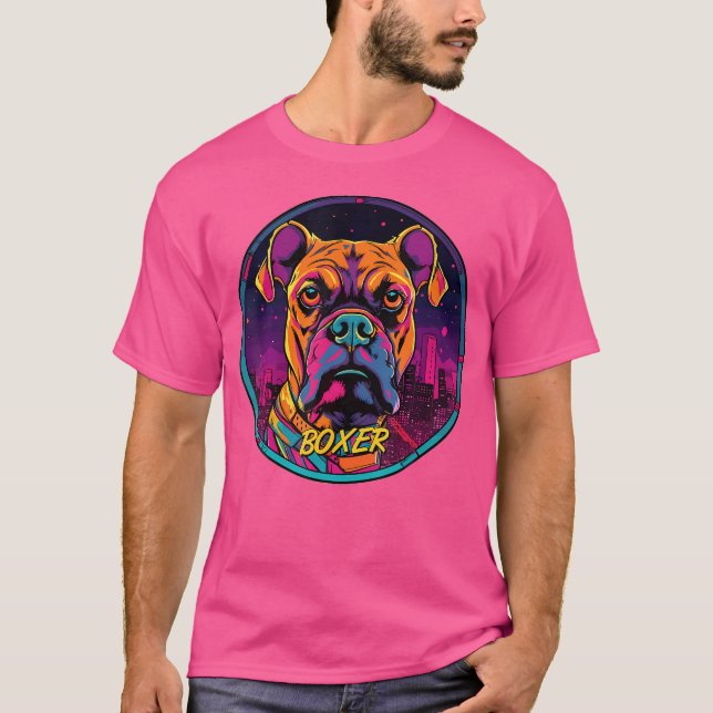 Camiseta Cyberpunk Boxer Futurística Boxeiro Cão (Frente)
