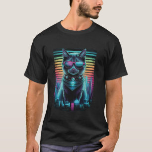 Camiseta Cyberpunk ca, gato-do-mar-vaporwave