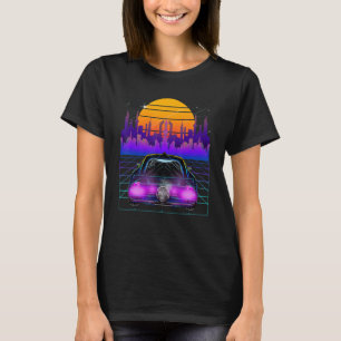 Camiseta Cyberpunk Car Vaporwave Aestético Ulun Gam Retro