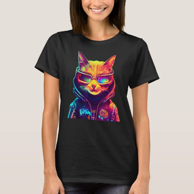 Camiseta Cyberpunk Cat 6 (Frente)