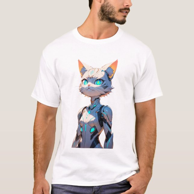 Camiseta Cyberpunk Cat Girl (Frente)