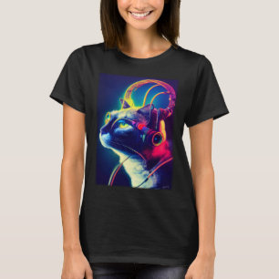 Camiseta Cyberpunk Cat Japonês Gato Roupa Estética