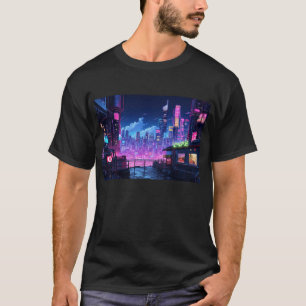 Camiseta Cyberpunk City Night Café