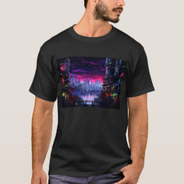 Camiseta Cyberpunk City Waterfront