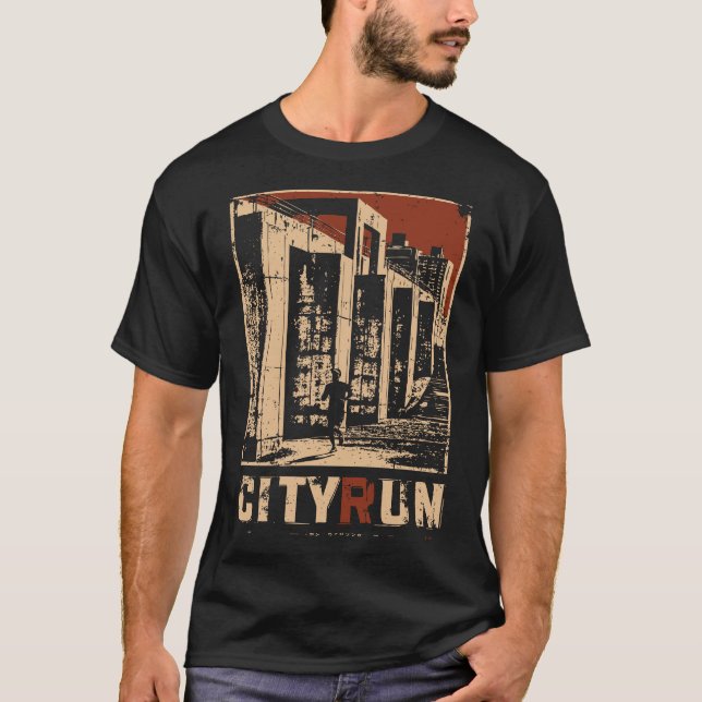 Camiseta Cyberpunk Cityscape Design (Frente)
