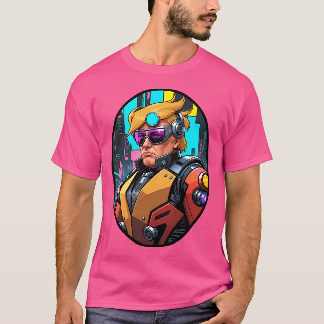 Camiseta Cyberpunk Cyborg Donald Trump (Frente)