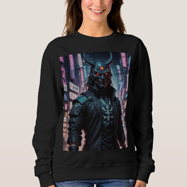 Camiseta Cyberpunk Demon Samurai (Frente)