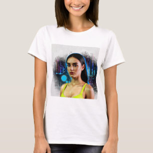 Camiseta Cyberpunk Design - Aestética neon futurística