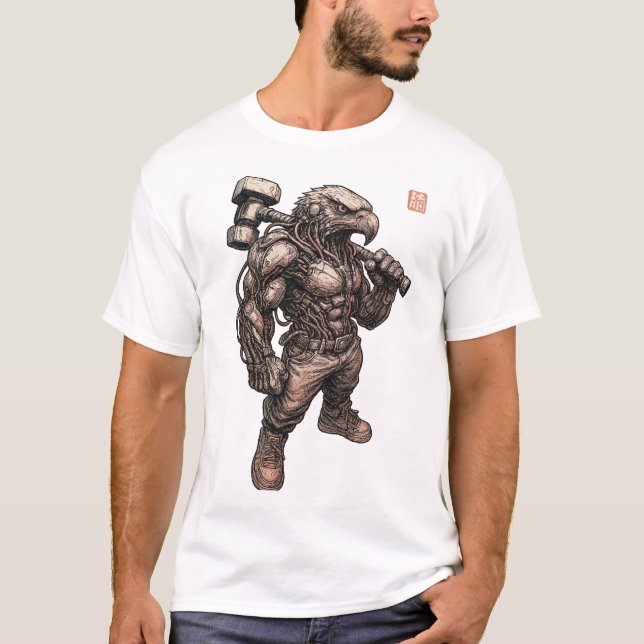 Camiseta Cyberpunk Eagle (atirador) (Frente)