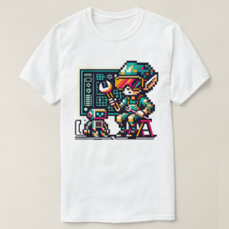 Camiseta Cyberpunk Elf de 8 bits e Design de Arte com Pixel