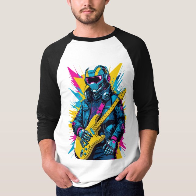 Camiseta cyberpunk guitarist (Frente)