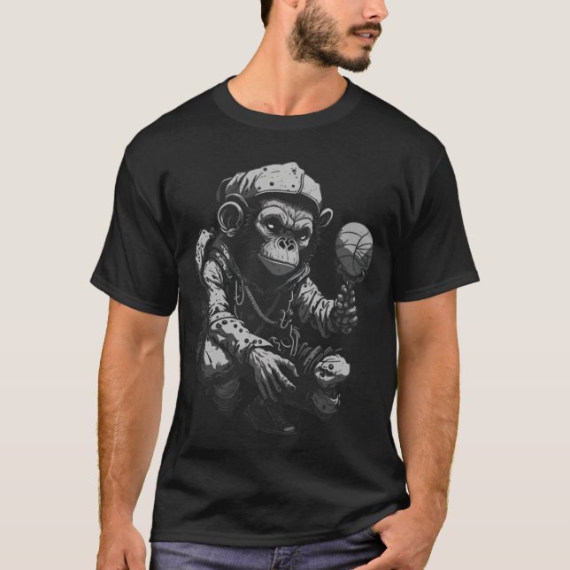 Camiseta Cyberpunk Kendama Monkey Kendama Fan (Frente)