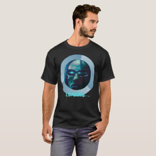 Camiseta Cyberpunk Matrix Carregando Estilo Neon Tech