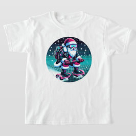 Camiseta Cyberpunk Papai Noel - Feriado Futurístico De 8 Bi