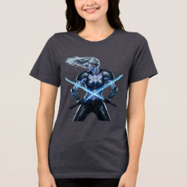 Camiseta Cyberpunk Samurai Futurística Kunoichi