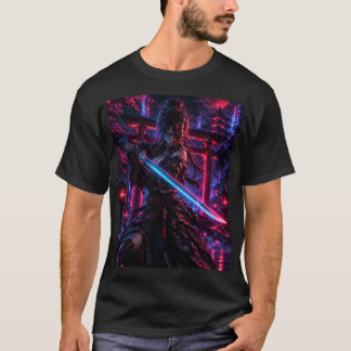 Camiseta Cyberpunk Samurai Woman  – Neon Ronin