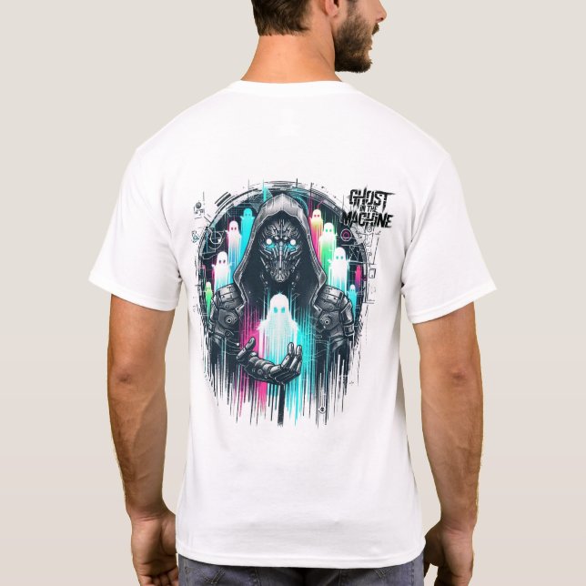 Camiseta 🤖 Cyberpunk Streetwear Gamer Ghost na Máquina (Verso)