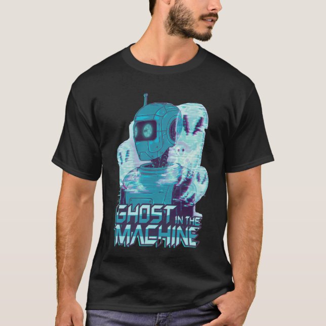 Camiseta 🤖 Cyberpunk Streetwear Gamer Ghost na Máquina (Frente)