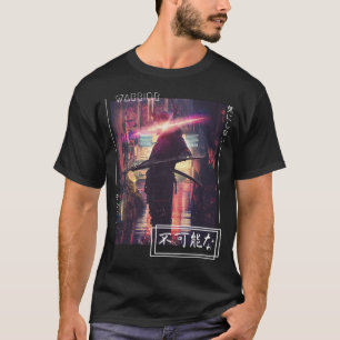Camiseta Cyberpunk Streetwear, japonês, guerreiro de Samur
