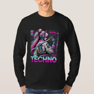 Camiseta Cyberpunk Techno Gaming Girls Neon Trabalho de art