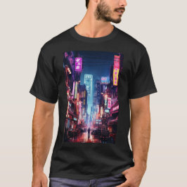 Camiseta Cyberpunk Tokyo Street Neon Light