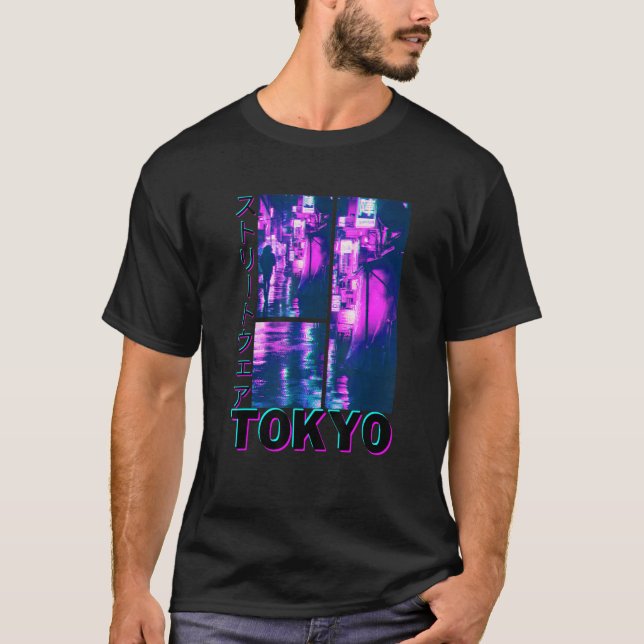 Camiseta Cyberpunk Tokyo Streetwear Aesthet Japonês (Frente)