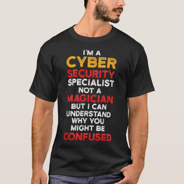 Camiseta Cybersecurity IT Analyst Magician Certified Tech S (Frente)