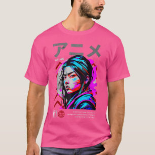 Camiseta Cyberspace Punk Samurai Anime Streetwear Art