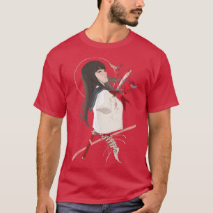 Camiseta Cyborg Girl Aestética Samurai Japonês Otaku Webs