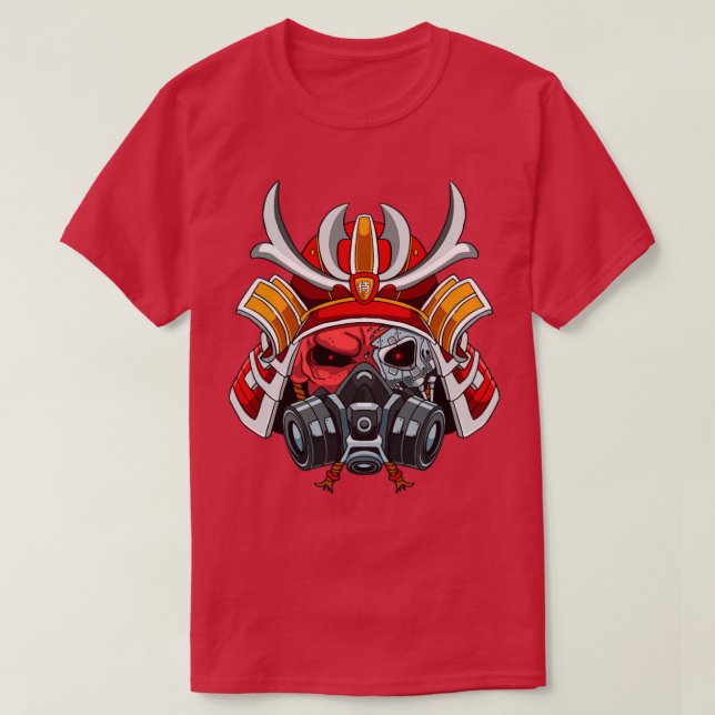 Camiseta Cyborg Samurai Warrior Bushido Cyber Aestético (Frente do Design)
