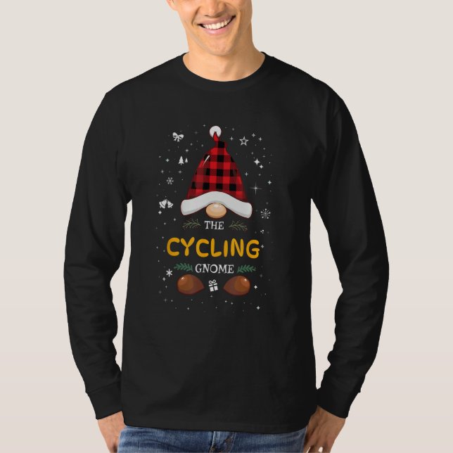 Camiseta Cycling Gnome Xmas Matching Family Christmas Pajam (Frente)