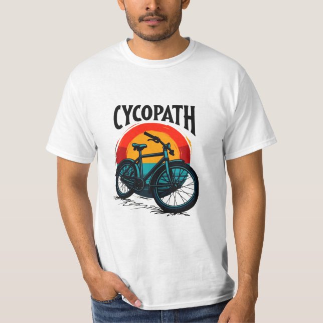 Camiseta Cycopath: Bike Energetica com Teto Gráfico do Sol (Frente)