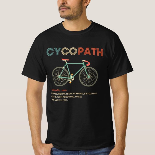 Camiseta Cycopath Funny Cycling para Ciclistas e Bikers (Frente)