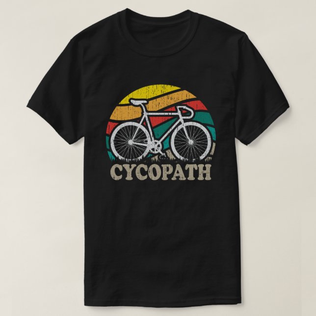 Camiseta Cycopath Funny Cycling para Ciclistas e Bikers (Frente do Design)