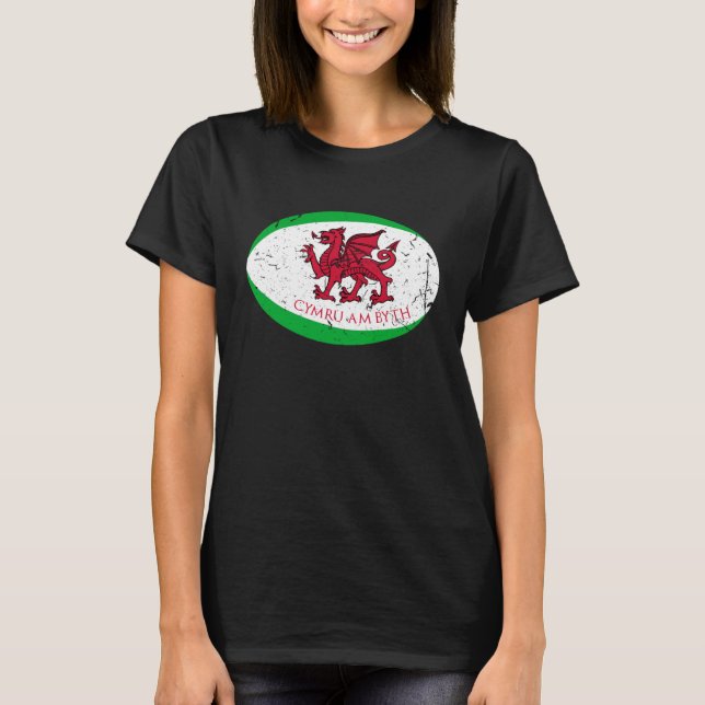 Camiseta Cymru Am Byth Welsh Rugby Ball Fans (Frente)