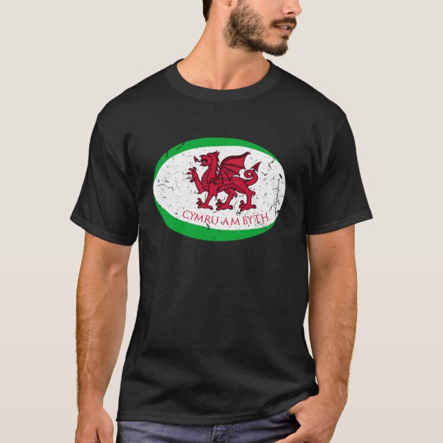 Camiseta Cymru Am Byth Welsh Rugby Ball Fans (Frente)