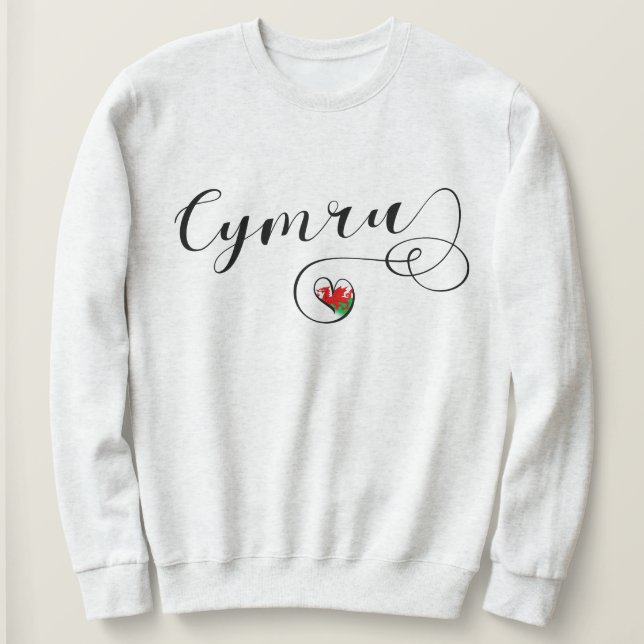 Camiseta Cymru Wales Flag In Heart (Frente do Design)
