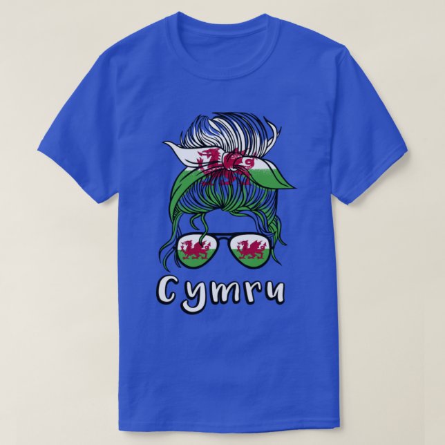 Camiseta Cymru Wales Girl Football World Cup, Bandeira do P (Frente do Design)