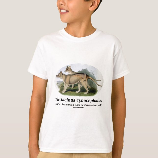 Camiseta Cynocephalus do Thylacinus (tigre ou lobo (Frente)