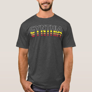 Camiseta Cynthia Primeiro Nome Divertido Vintage Pôr do sol
