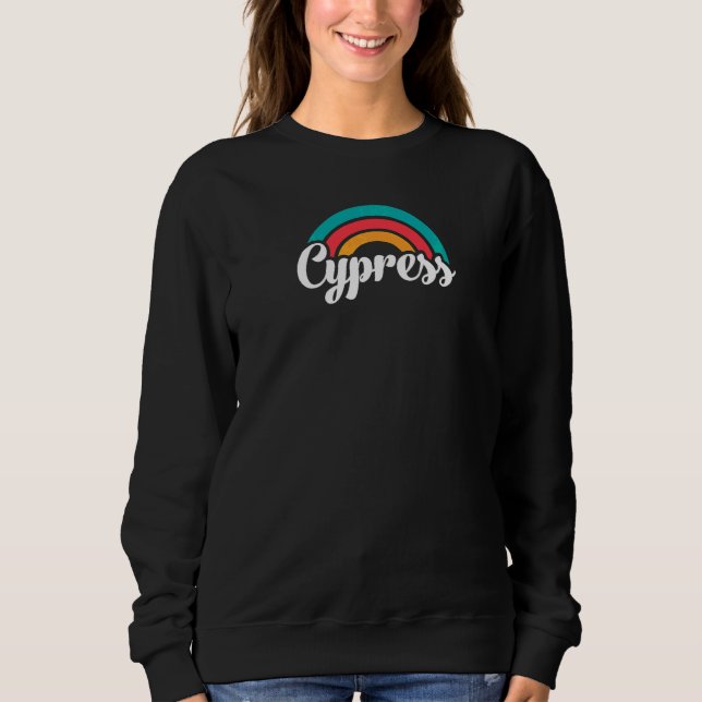 Camiseta CYPRESS CA Retro Script Com Arco-íris  1 (Frente)