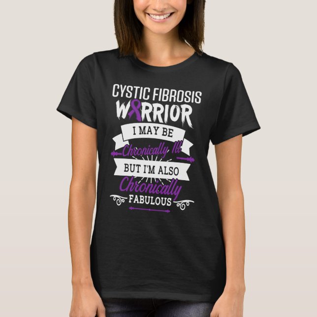 Camiseta Cystic Fibrosis Survivor Chronically CF Warrior Aw (Frente)