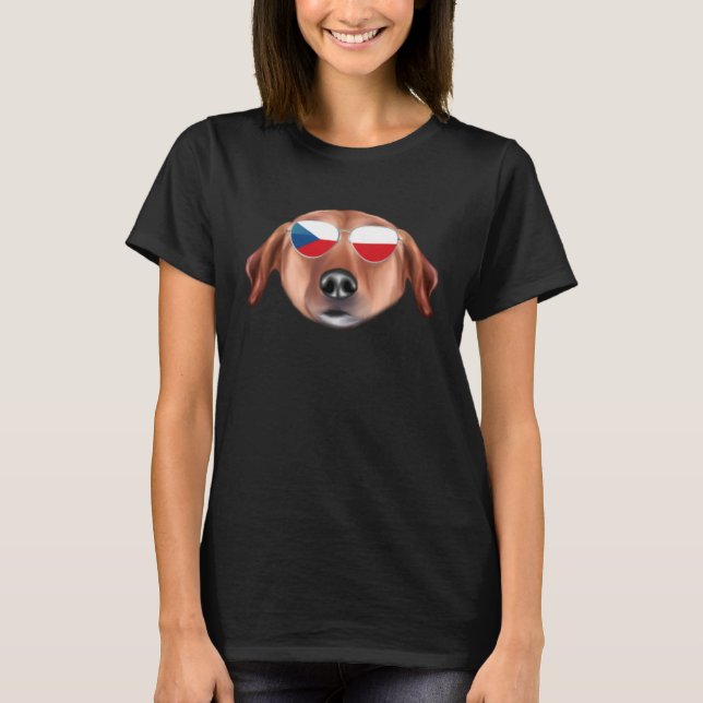 Camiseta Czech Flag Chinook Dog Czech Republic Pocket (Frente)