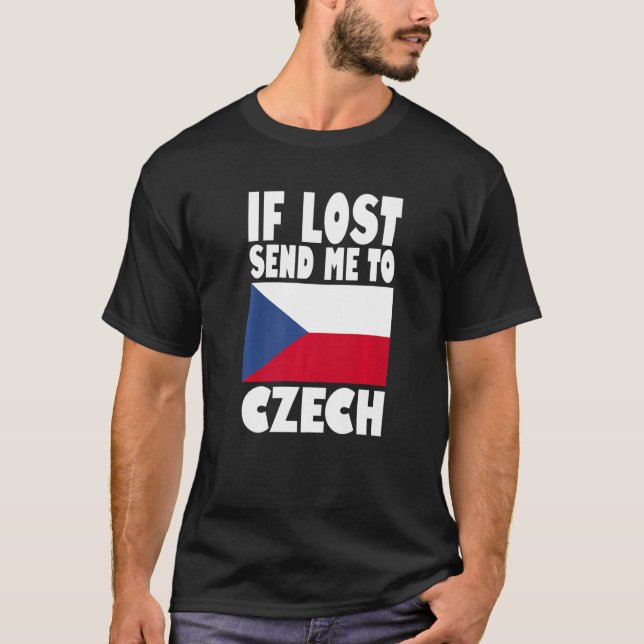 Camiseta Czech Flag Design  If lost send me to Czech Premiu (Frente)