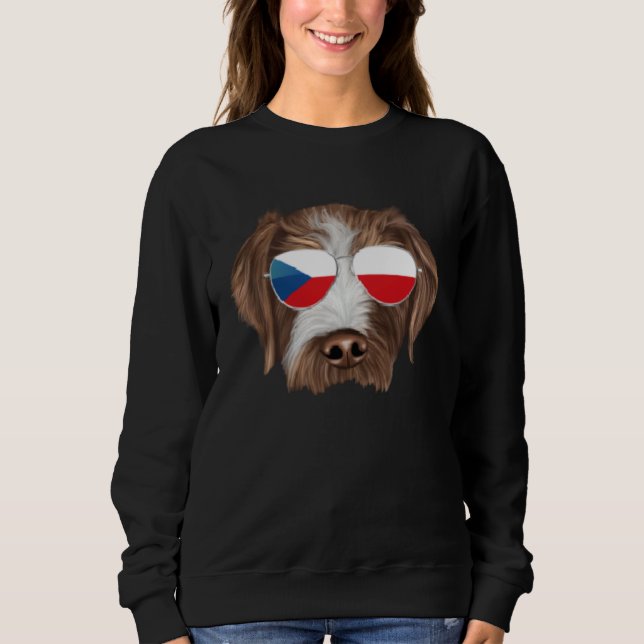 Camiseta Czech Flag German Wirehaired Pointer Czech Republi (Frente)